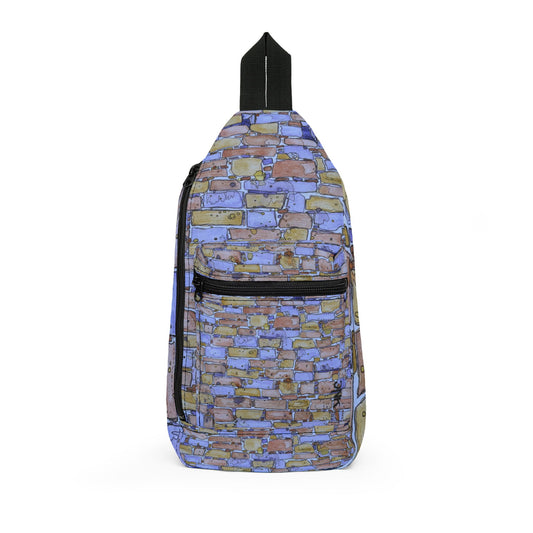 Anasazi Brick Pattern Sling Bag — Nature Trail/Urban Street Art Crossbody Pack