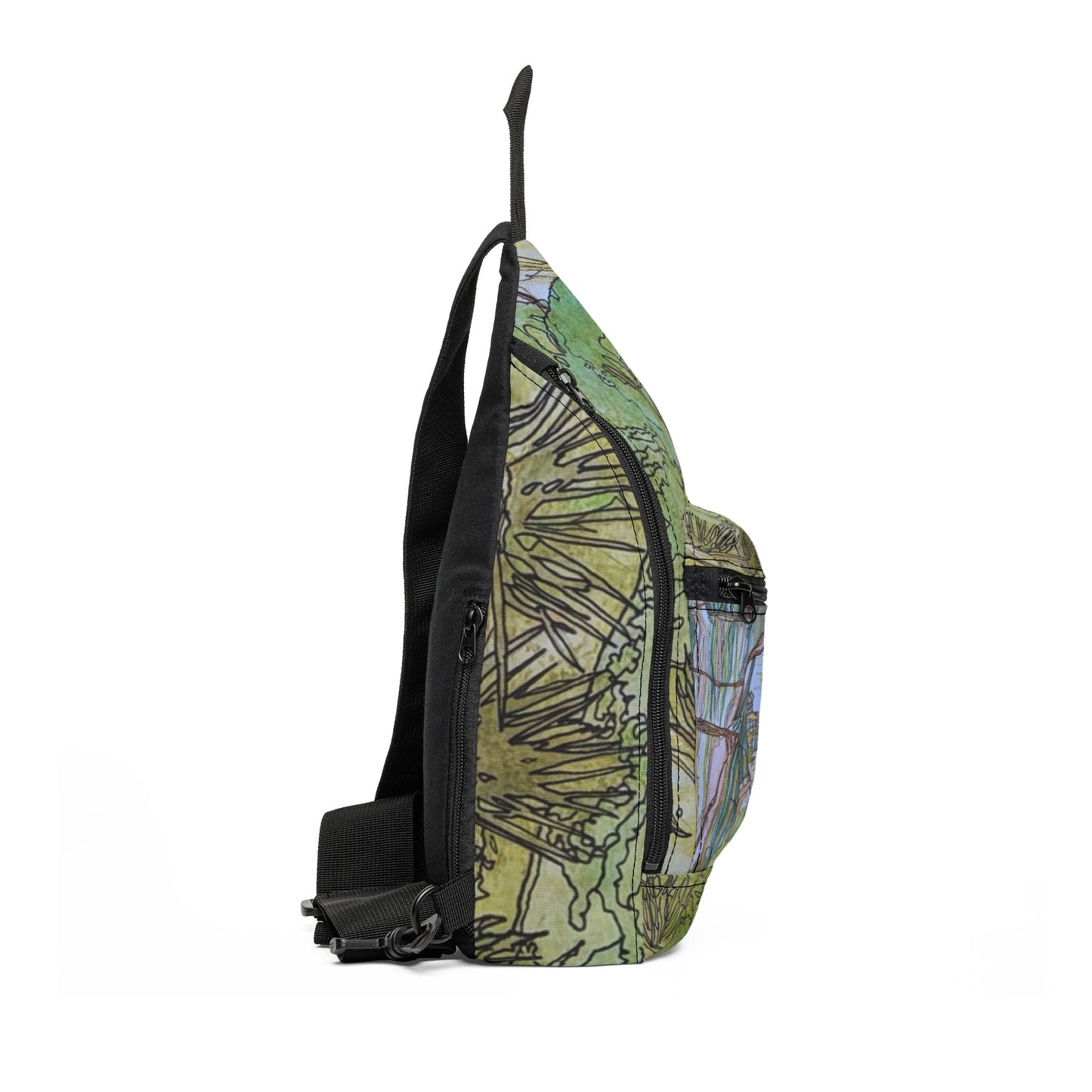 Bush Bridge Pattern Sling Bag — Nature Trail/Urban Street Art Crossbody Pack