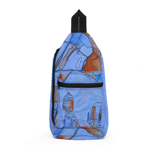 Balanced Earth Pattern Sling Bag — Nature Trail/Urban Street Art Crossbody Pack