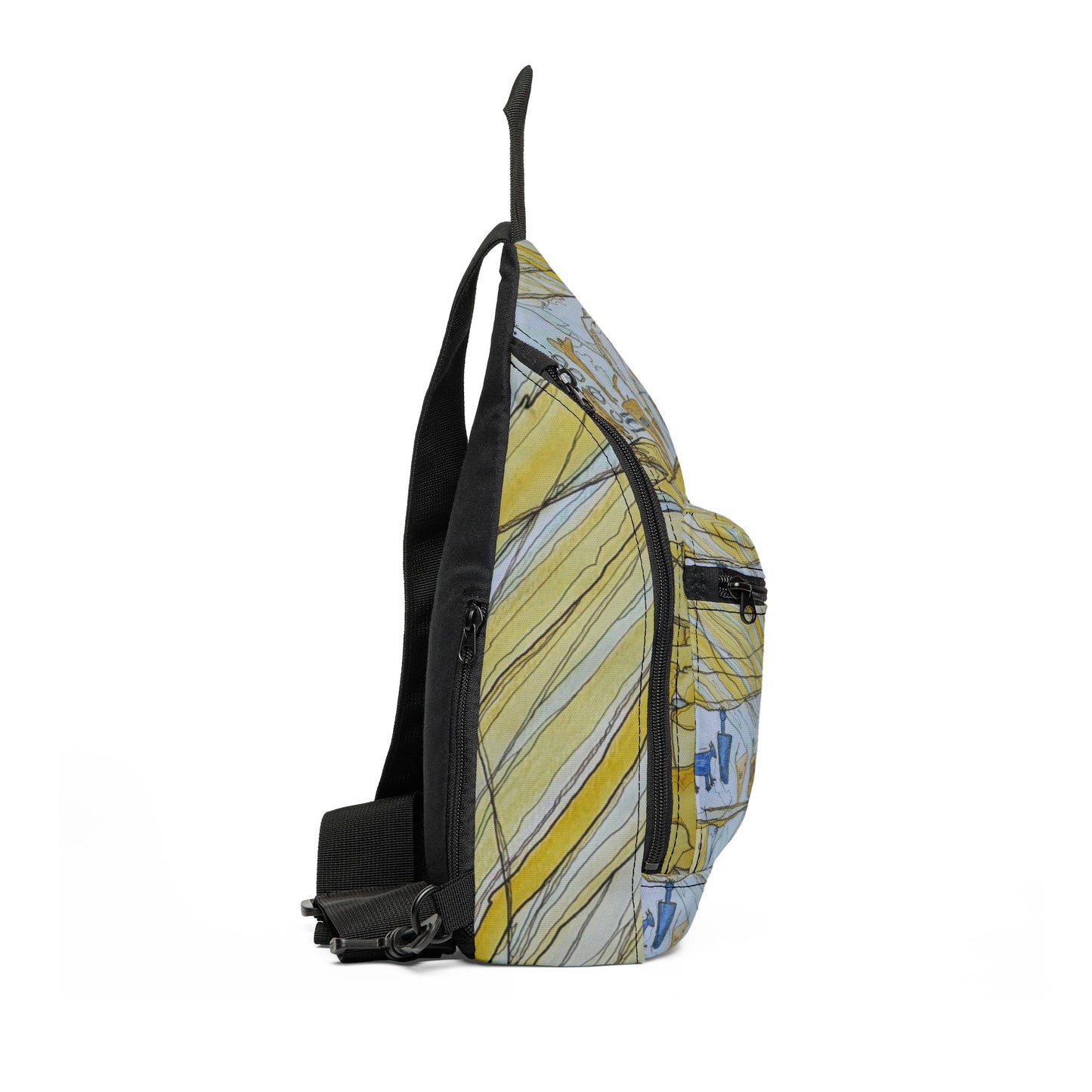 Petroglyph Pattern Sling Bag — Nature Trail/Urban Street Art Crossbody Pack