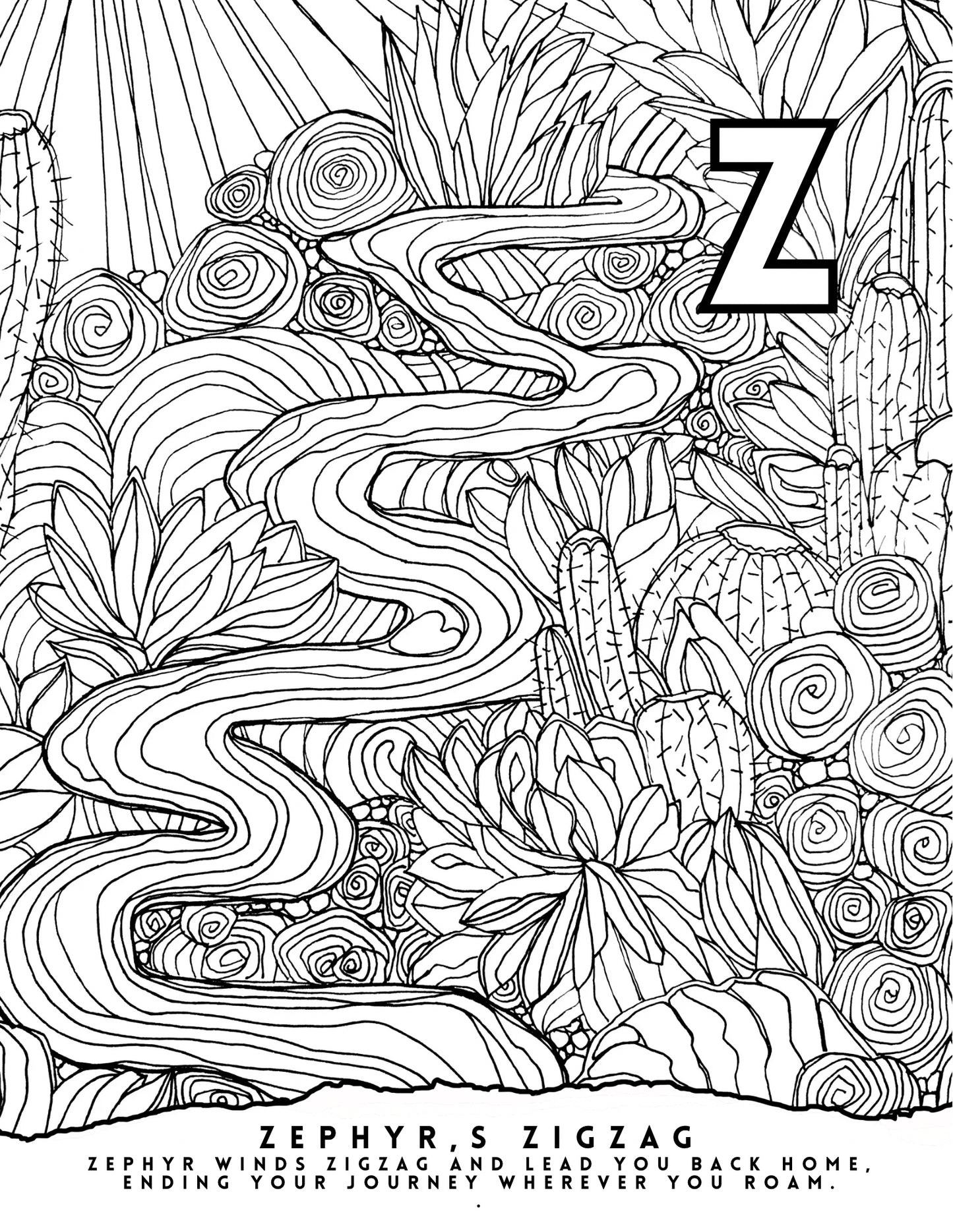 A-Z A Canyon Journey in Rhyme Coloring Book