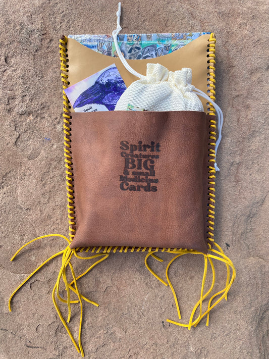 Spirit Creatures BIG & small Medicine Cards with Leather Book Bag