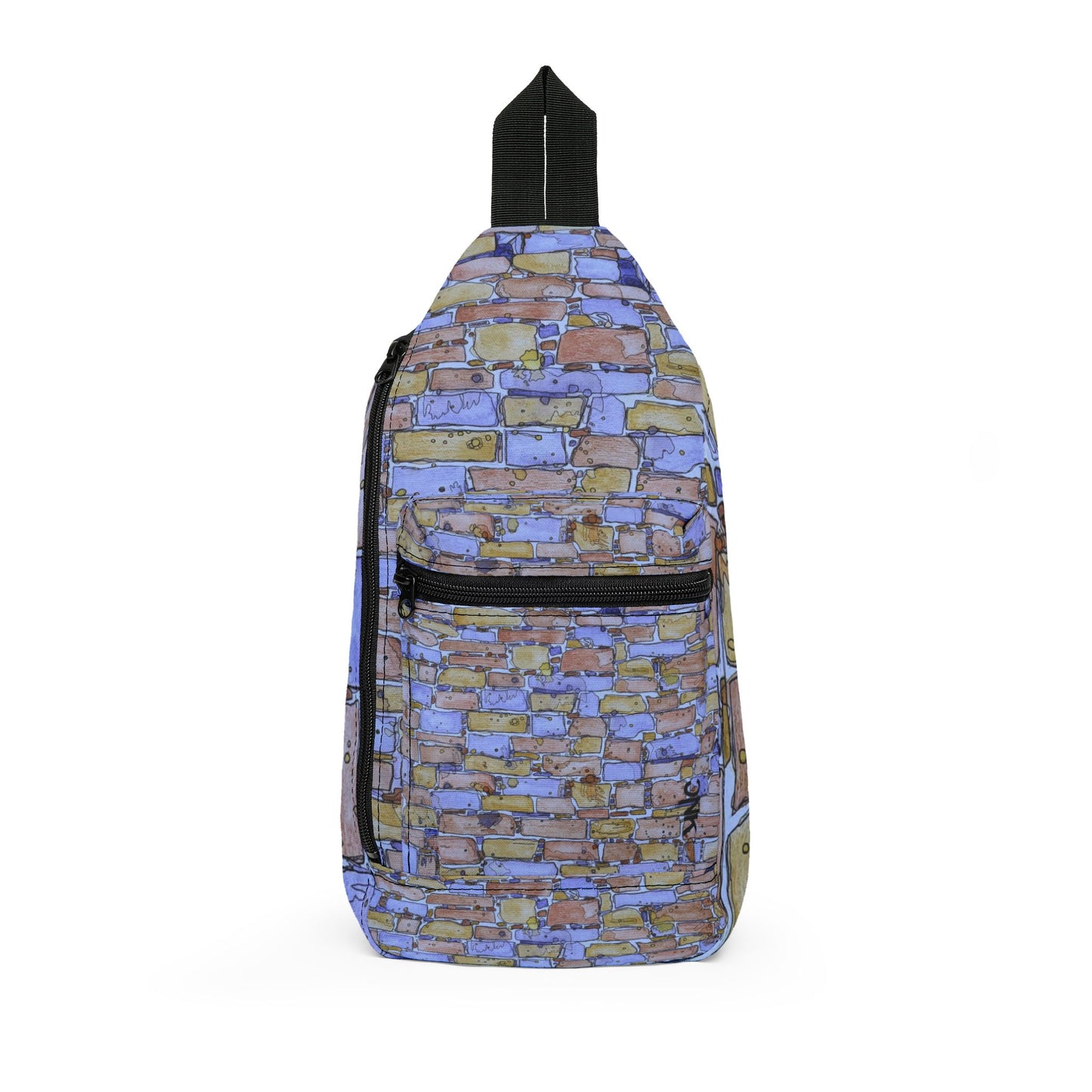 Anasazi Brick Pattern Sling Bag — Nature Trail/Urban Street Art Crossbody Pack