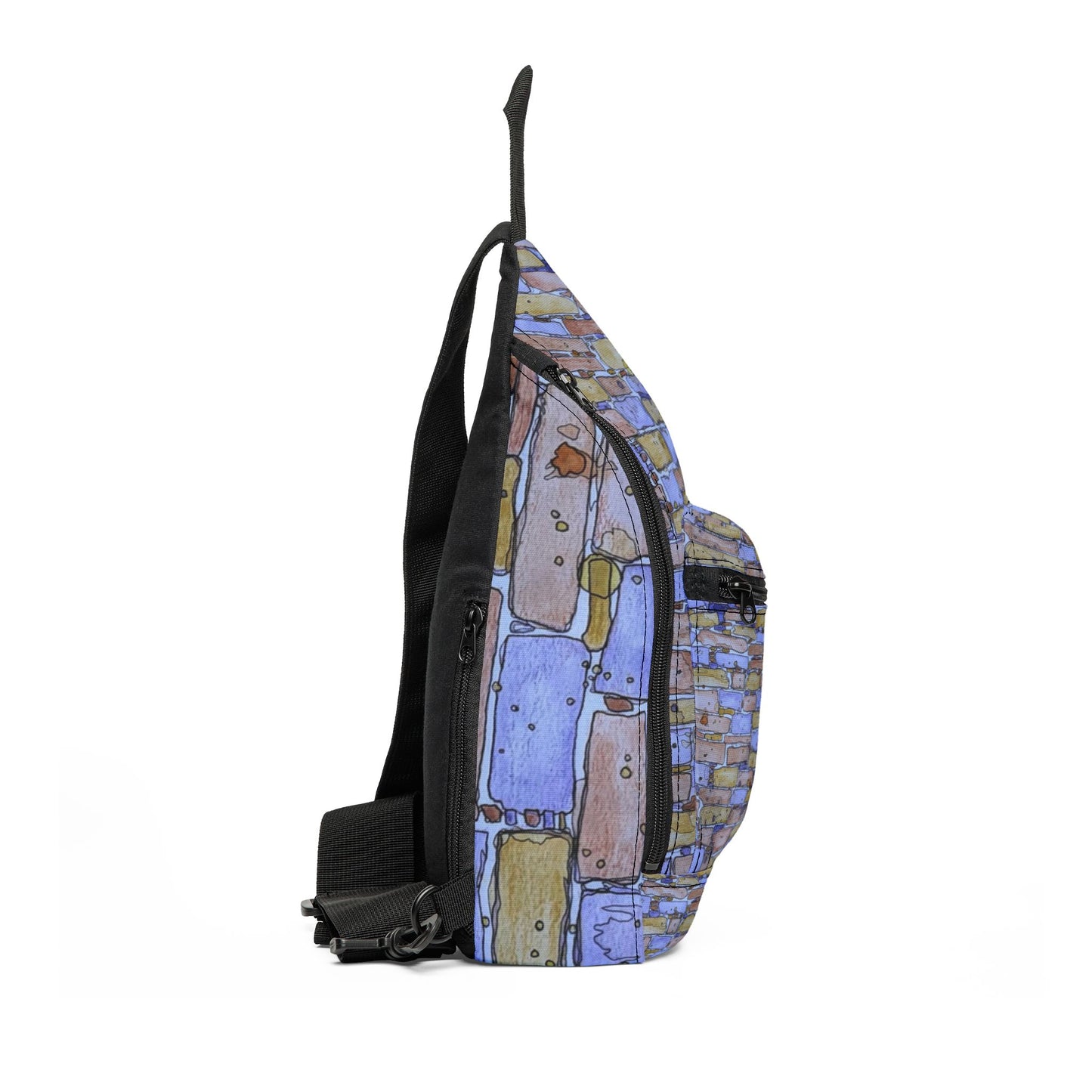 Anasazi Brick Pattern Sling Bag — Nature Trail/Urban Street Art Crossbody Pack