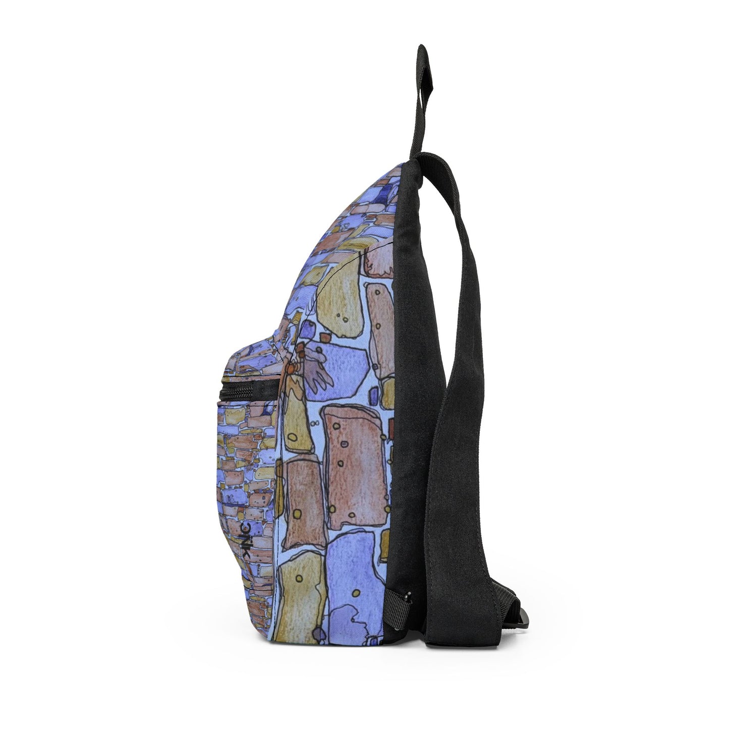 Anasazi Brick Pattern Sling Bag — Nature Trail/Urban Street Art Crossbody Pack