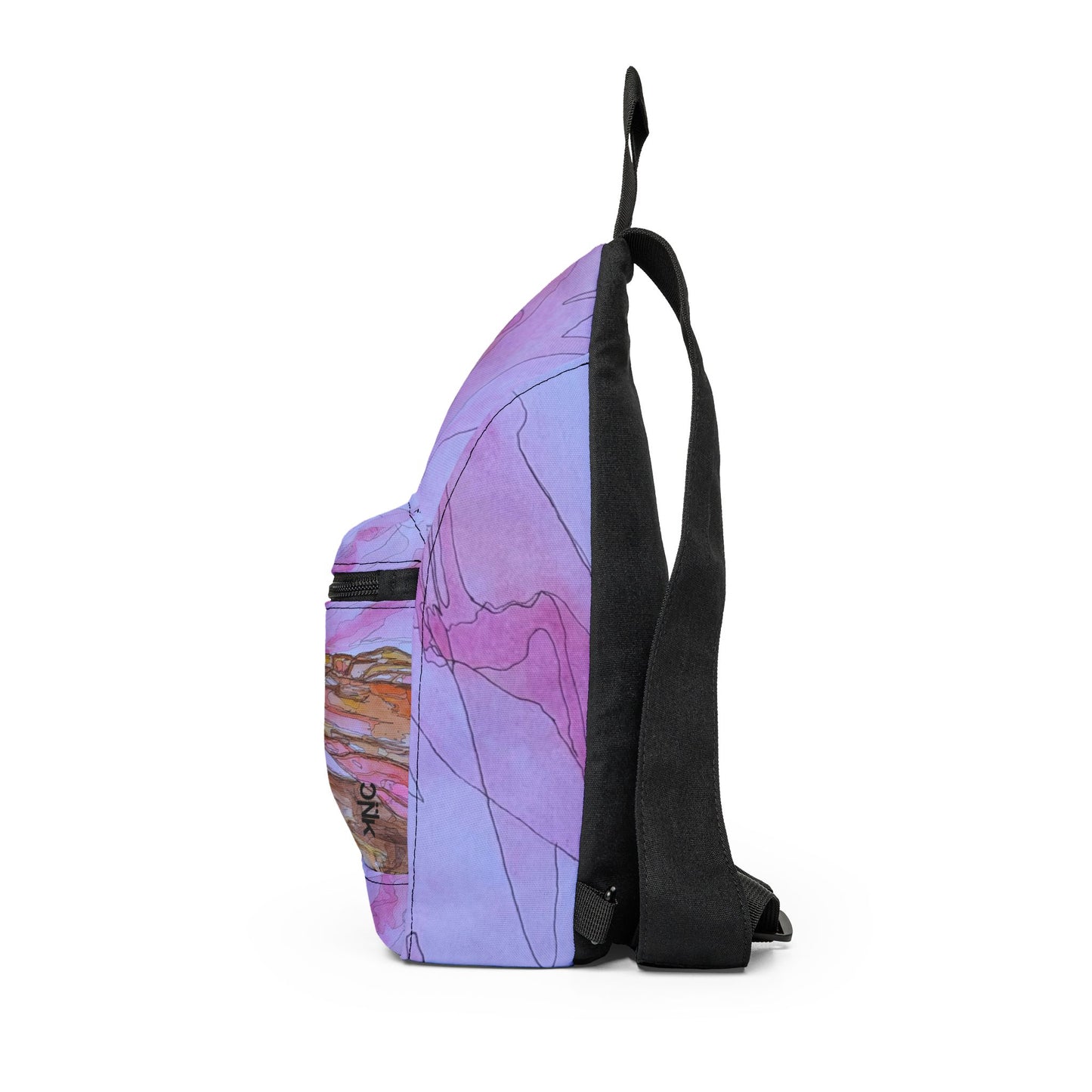 Rose Sky Arch Pattern Sling Bag — Nature Trail/Urban Street Art Crossbody Pack
