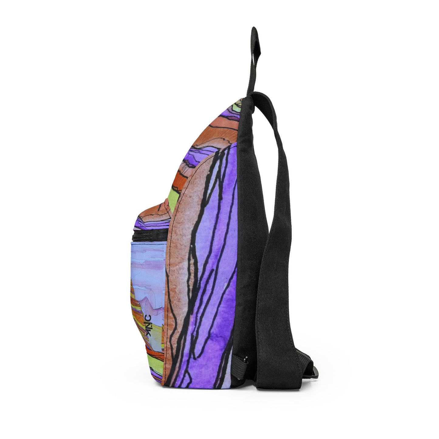 Regal Arch Pattern Sling Bag — Nature Trail/Urban Street Art Crossbody Pack