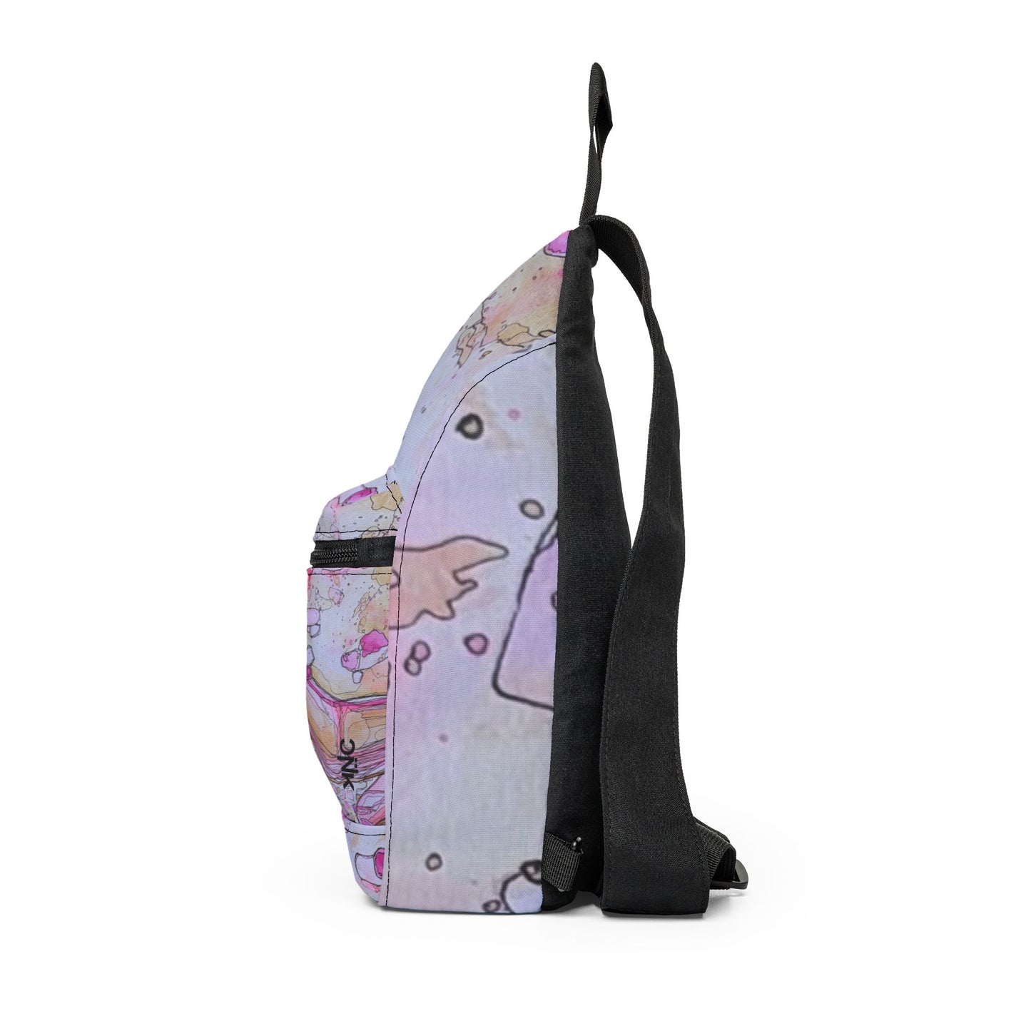 Pink Anasazi Dwelling Pattern Sling Bag — Nature Trail/Urban Street Art Crossbody Pack