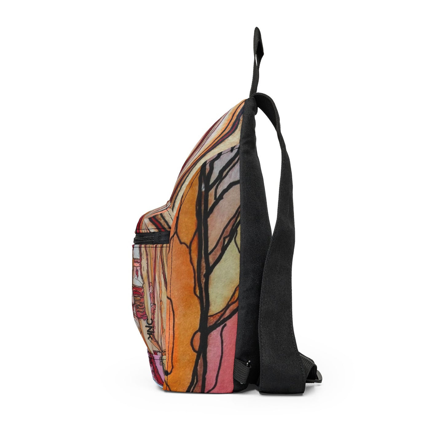 Fire Red Earth Arch Pattern Sling Bag — Nature Trail/Urban Street Art Crossbody Pack
