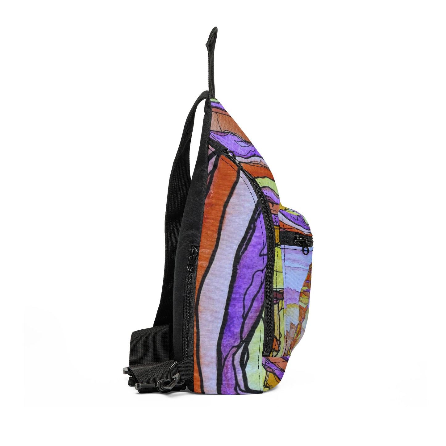 Regal Arch Pattern Sling Bag — Nature Trail/Urban Street Art Crossbody Pack