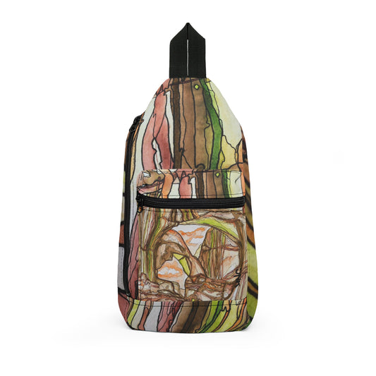 Arch Earth Arch Pattern Sling Bag — Nature Trail/Urban Street Art Crossbody Pack