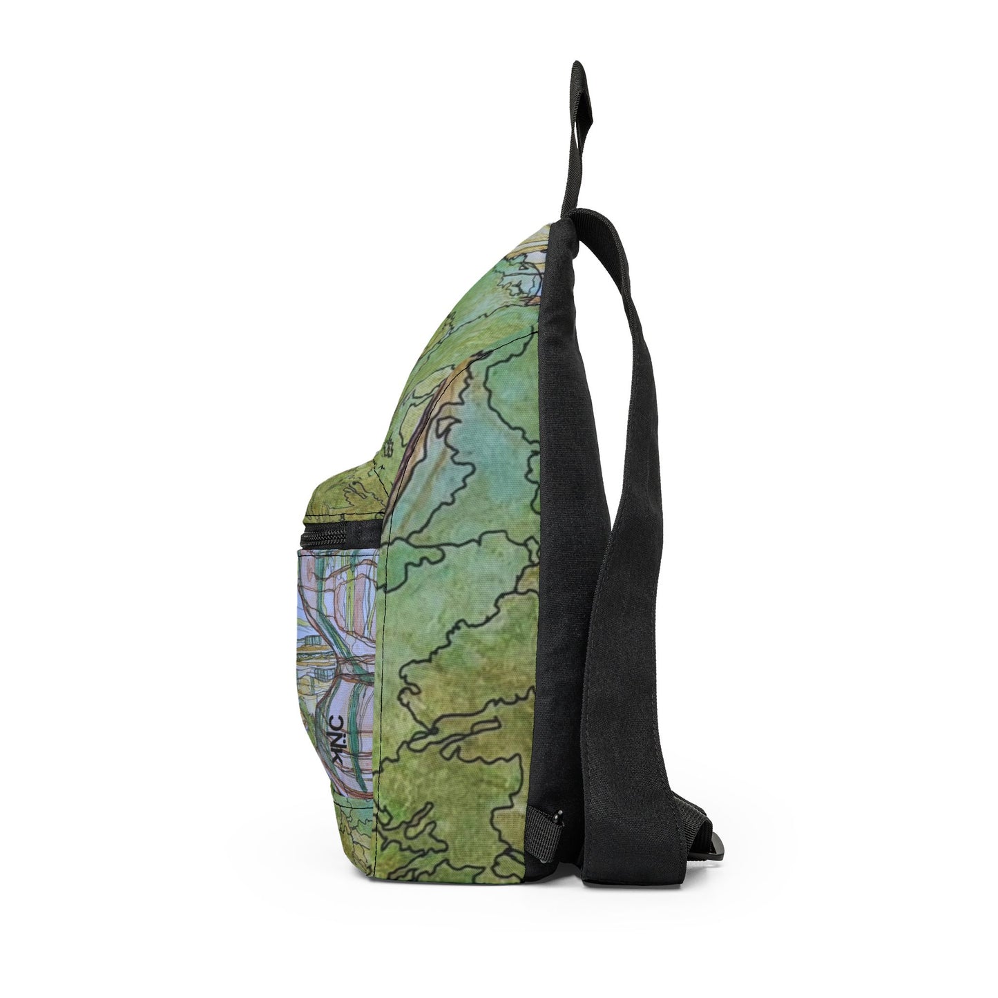 Bush Bridge Pattern Sling Bag — Nature Trail/Urban Street Art Crossbody Pack