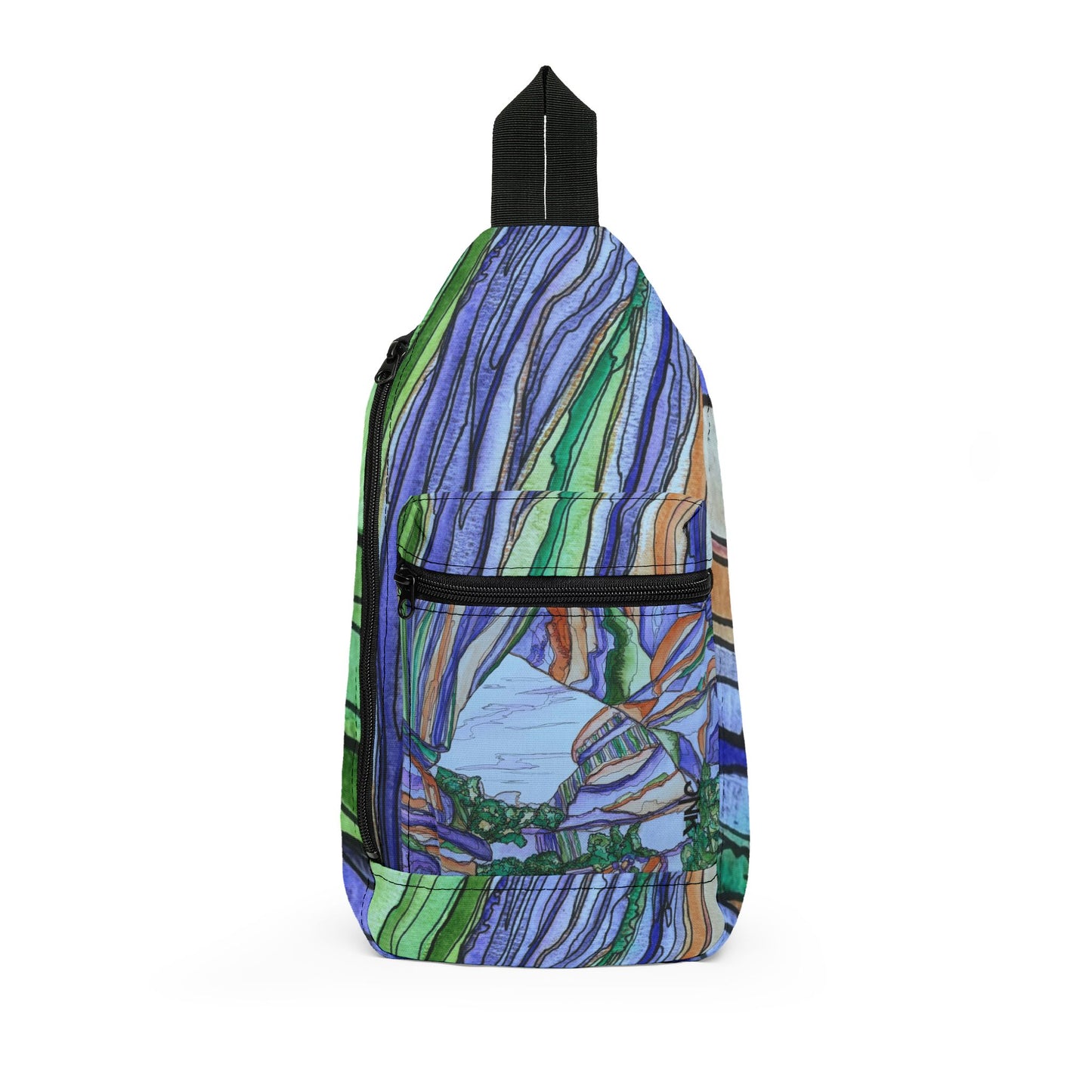 Royal Arch Pattern Sling Bag — Nature Trail/Urban Street Art Crossbody Pack