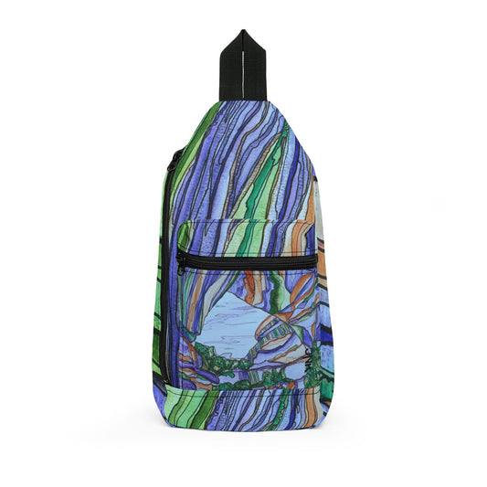 Royal Arch Pattern Sling Bag — Nature Trail/Urban Street Art Crossbody Pack