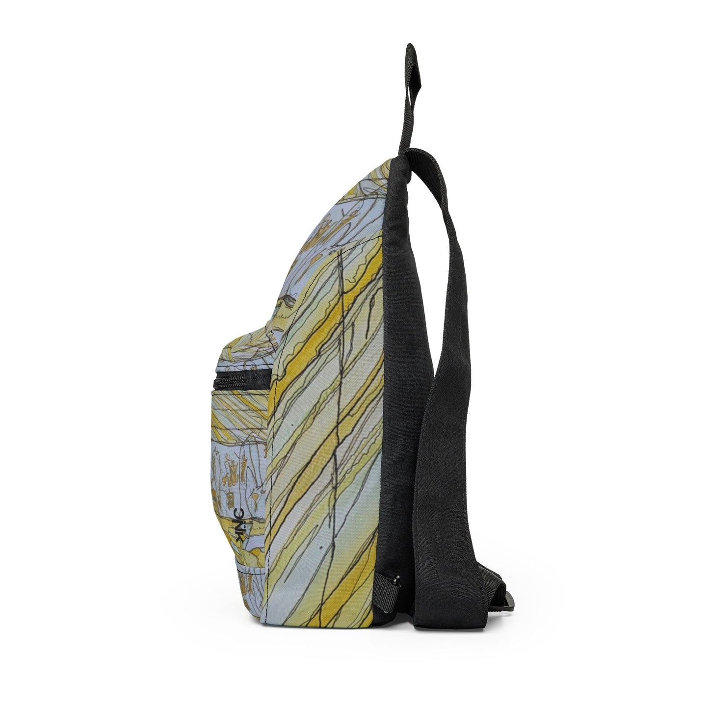 Petroglyph Pattern Sling Bag — Nature Trail/Urban Street Art Crossbody Pack