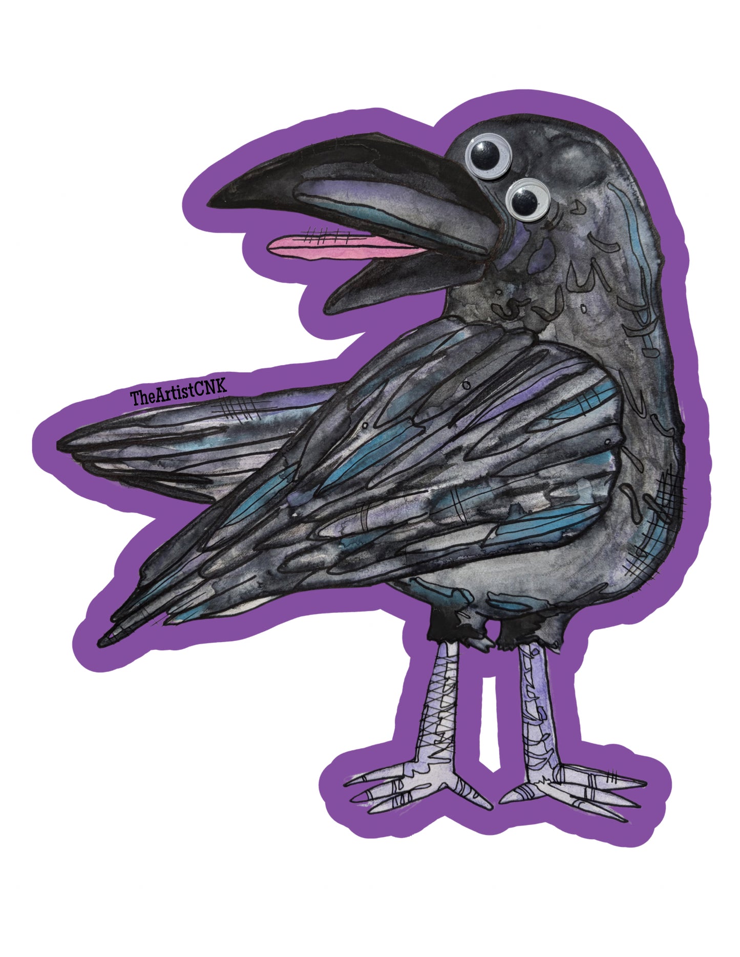 4x4 Google Eyed RAVEN Sticker