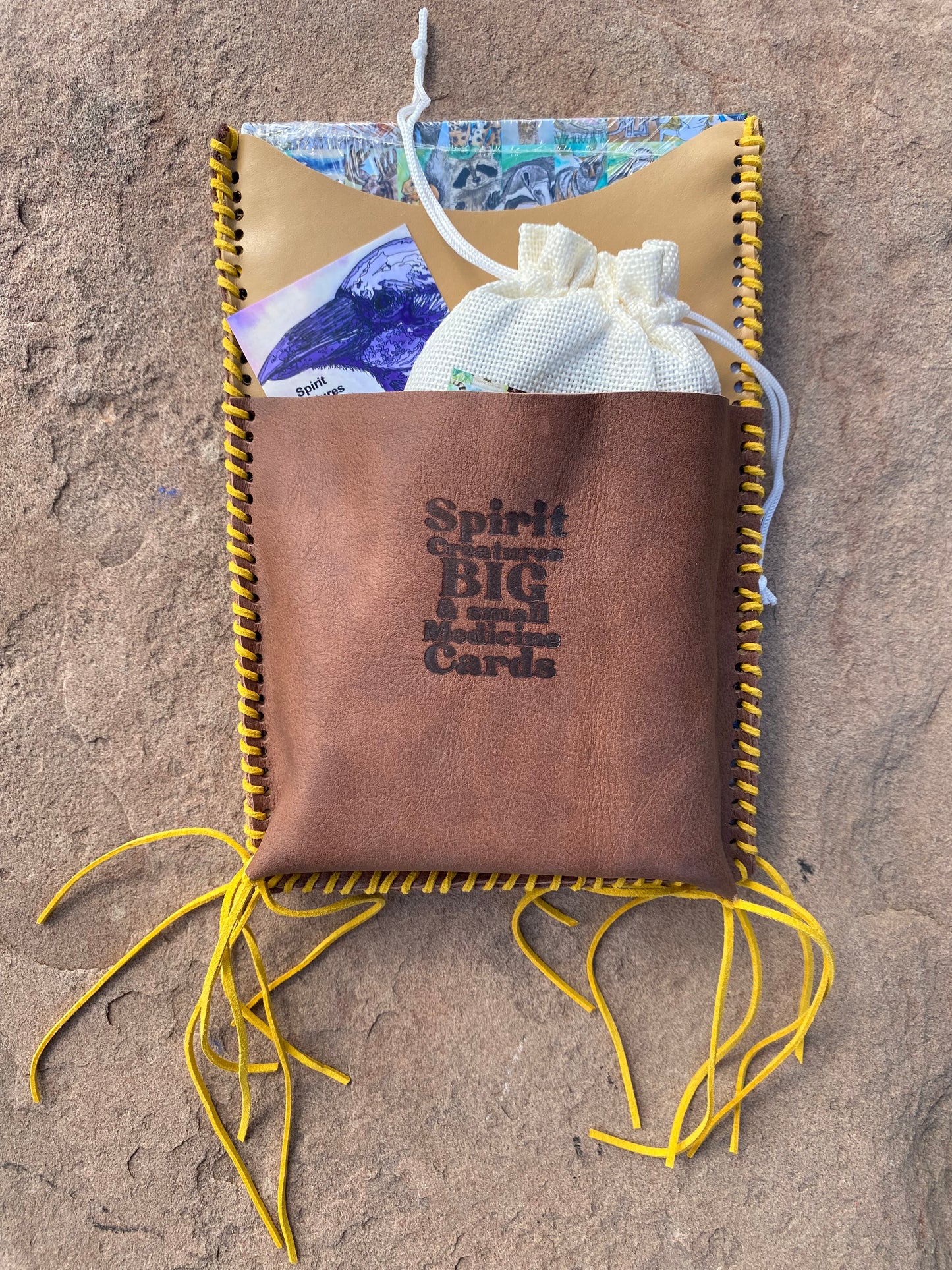 Spirit Creatures BIG & small Medicine Cards with Leather Book Bag